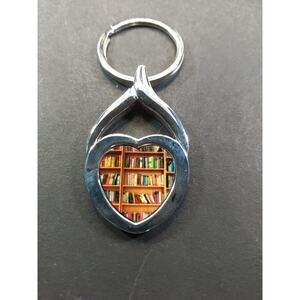 Love Heart Readers Keychain Silver Tone